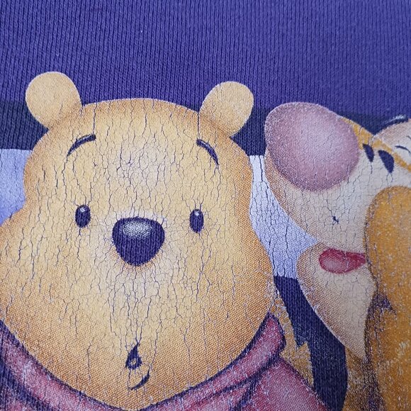 Vintage The Disney Store Sweatshirt Purple Pooh Tigger Friends Size S READ - Picture 3 of 6